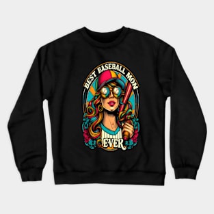 Swinging for the Stars Best Baseball Mom Crewneck Sweatshirt